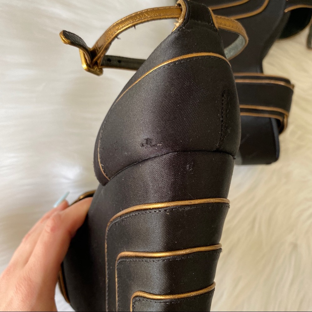 Tory Burch women satin wedges with golden elements - Picture 7 of 16